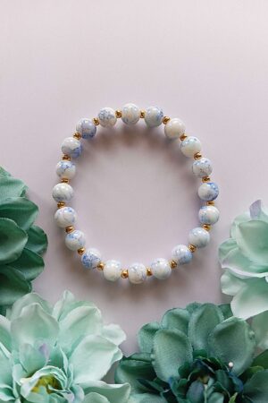 Azure Blue Marble Beads Bracelet