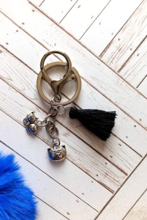 Black Tassel Silver Cats Charms Keychain/Bag Charms