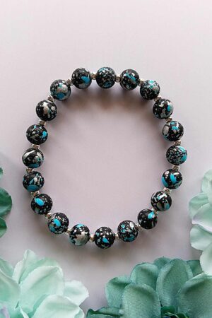 Cosmic Waves Jade Glass Beads Bracelet