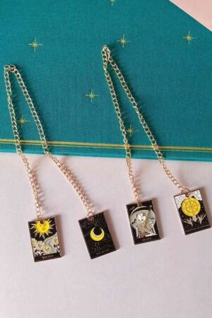 Black Tarot Cards Charms Bookmarks Set