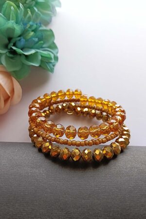 Amber Beaded Wrap Bracelet