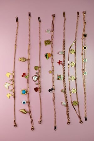 Anti-tarnish Charms Bracelet: Stainless Steel Chain & Charms Bracelet