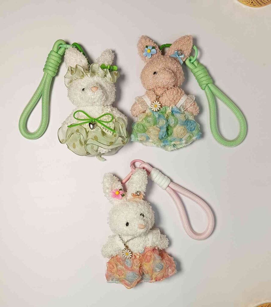 Dressed Bunny Plush Bag Charm