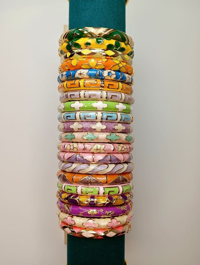 Enamel Bangles: Anti-tarnish Colorful Meenakari Adjustable Bracelets