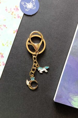 Unicorn and Winged Moon Enamel Charms Keychain/Bag Charms