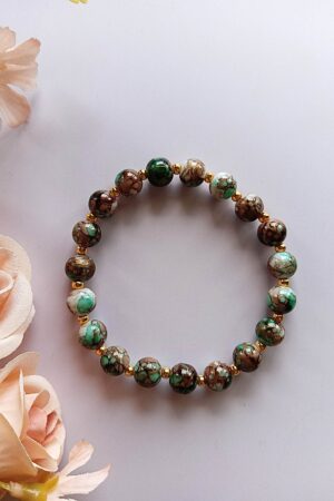 Rustic Charm Jade Glass Beads Bracelet