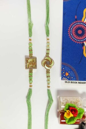 Travel Rakhi Gift Box: Green Rakhi Set for Brother