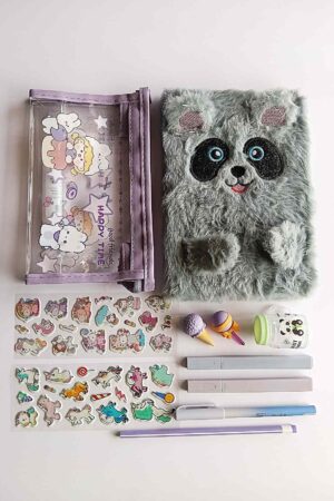 Grey Fur Bear Notebook Set
