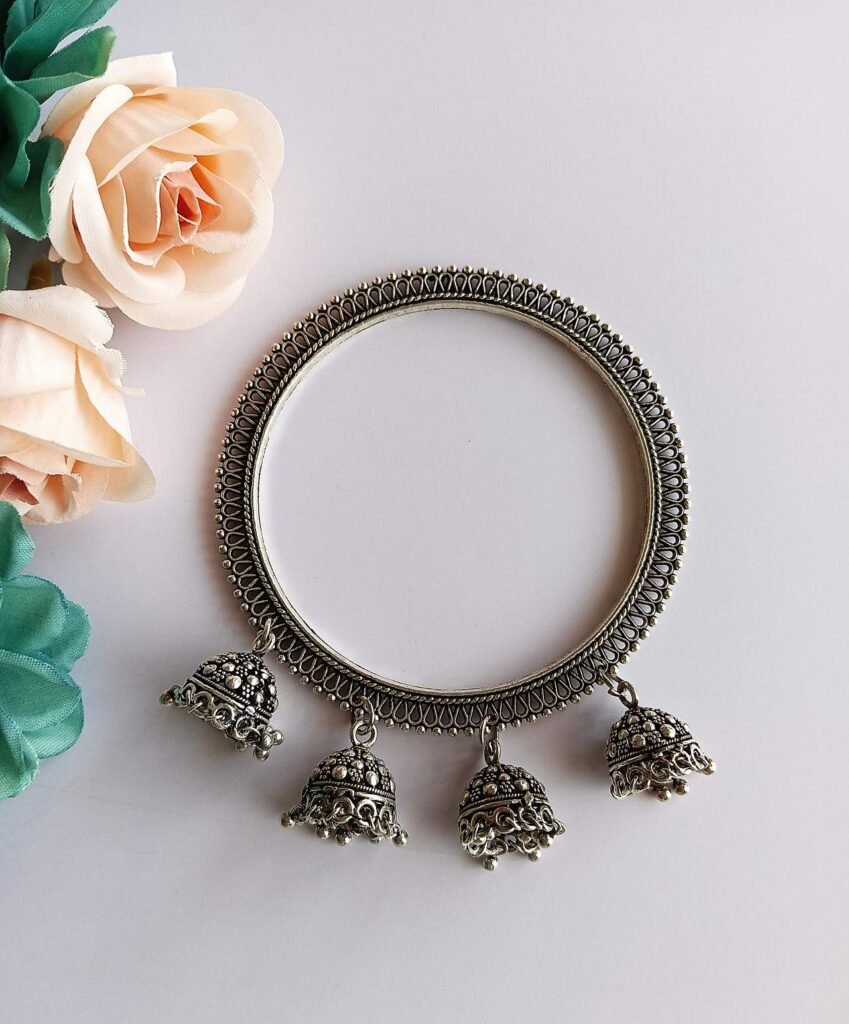 Silver Oxidised Bangles Set of 2