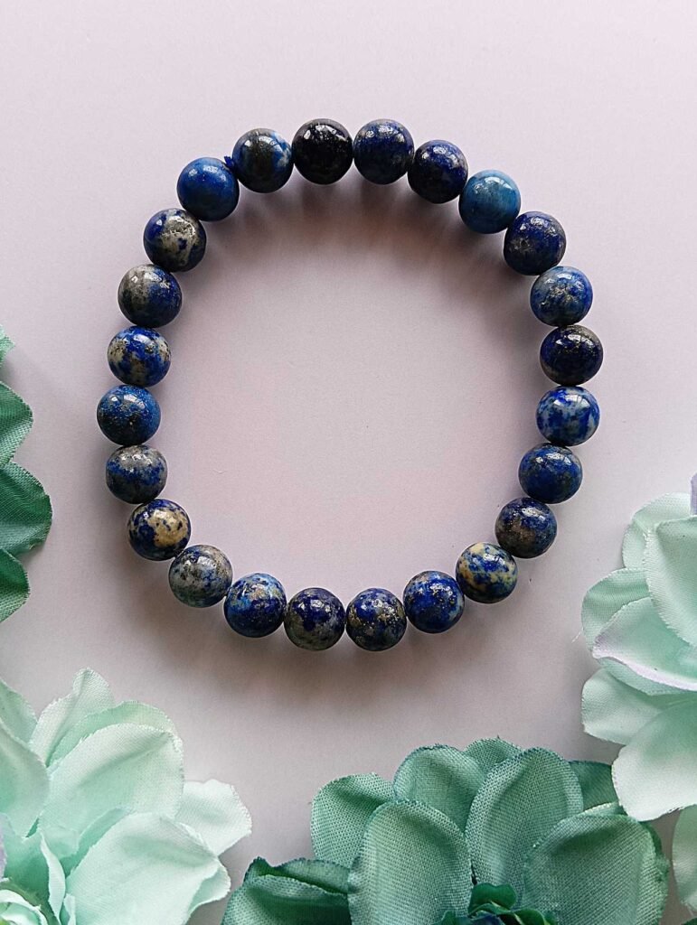 Natural Lapis Lazuli bracelet 8mm beads 7.5inch