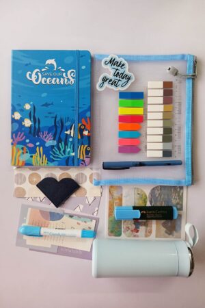Blue Fish School Stationery Set