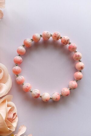 Peachy Rose Jade Glass Beads Bracelet