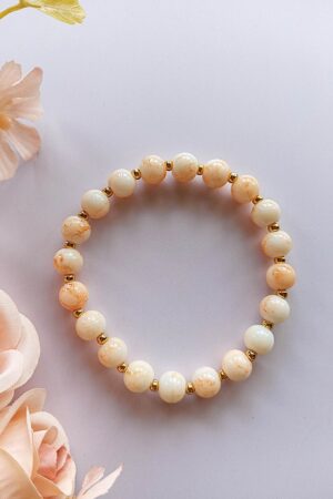 Peachy Marble Beads Bracelet