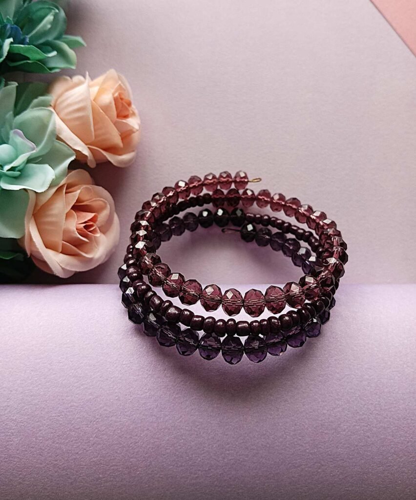 Amethyst Bloom Beaded Wrap Bracelet