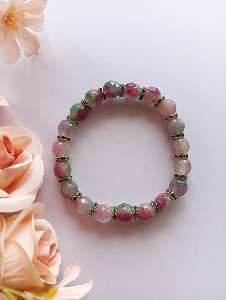 Floral Fantasy Agate bead Bracelet