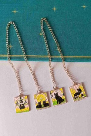 Pink Tarot Cards Charms Bookmarks Set