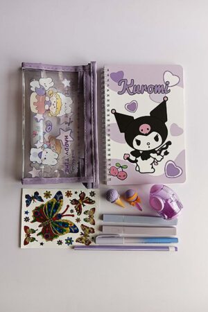 Purple Cartoon Notebook Set