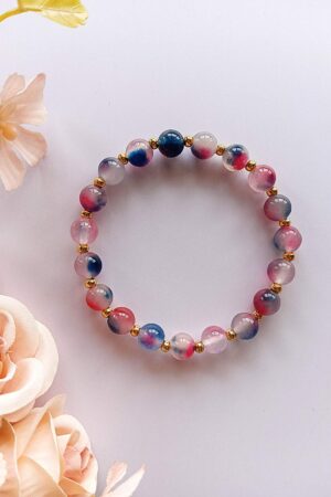 Coral Sky Jade Agate Beads Bracelet