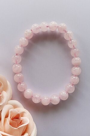 Natural Rose Quartz Bracelet 8mm beads 7.5inch