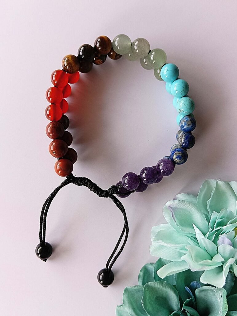 Natural Seven Chakra Double Layer Bracelet 8mm beads
