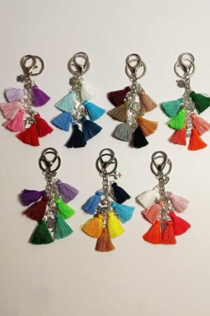 Boho Tassel Keychain-Tibetan Silver Bag Charms