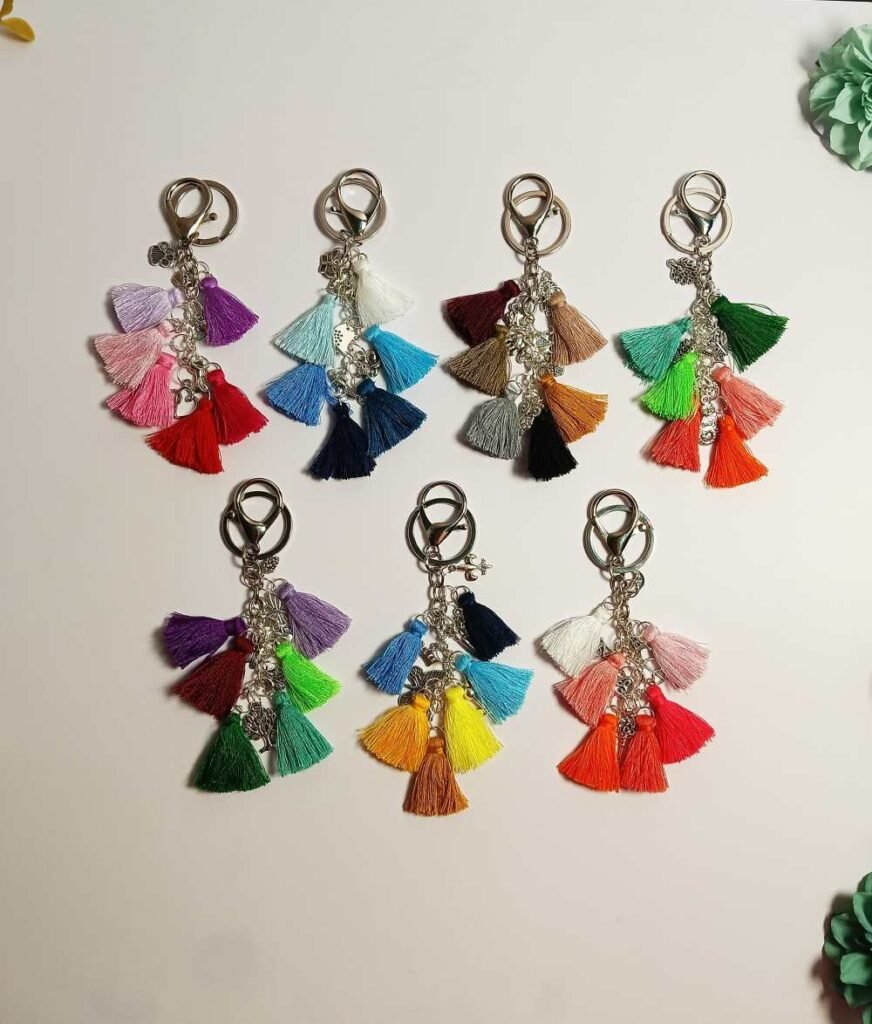 Boho Tassel Keychain-Tibetan Silver Bag Charms