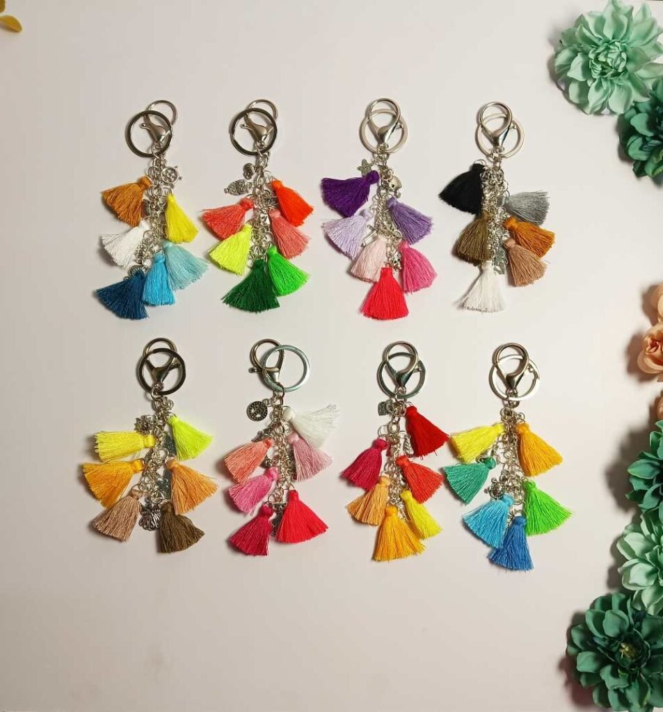 Bohemian Tassel Keychain-Tibetan Silver Bag Charms
