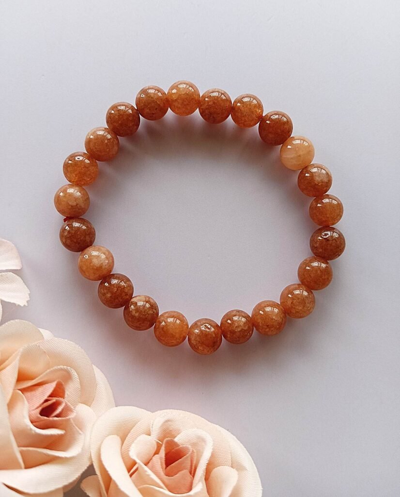 Natural Sunstone bracelet 8mm beads 7.5inch