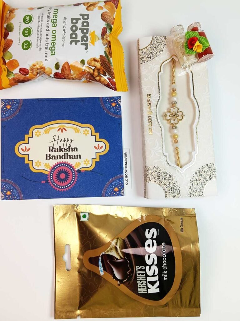 Four Leaf Clover Rakhi Gift Box: Lucky Charm Designer Rakhi Set