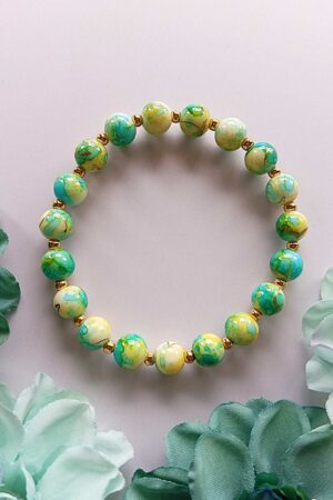 Morning Dew Jade Glass Beads Bracelet