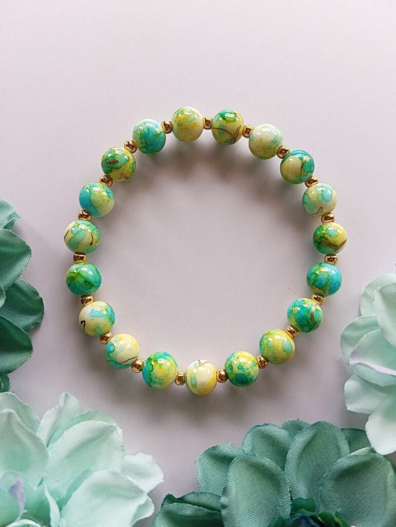 Morning Dew Jade Glass Beads Bracelet