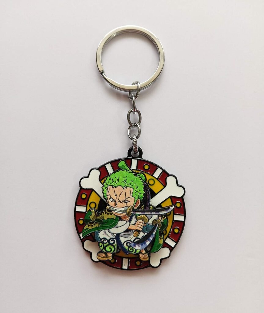Zoro One Piece Spinning Metal Keychain Bag charms